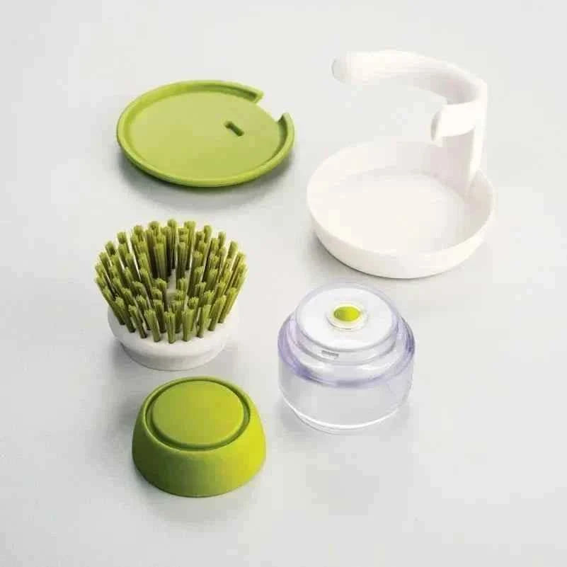 Cepillo de cocina para platos con dispensador integrado de jabón