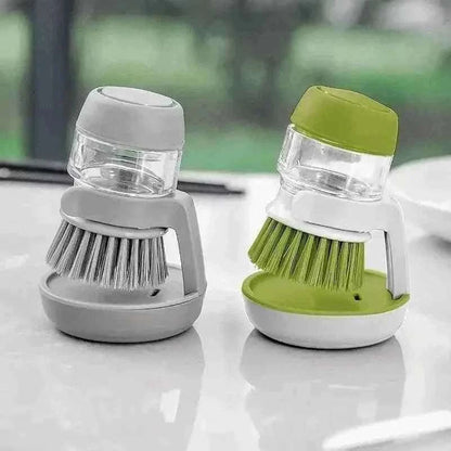 cepillo de cocina para platos con dispensador de jabón integrado