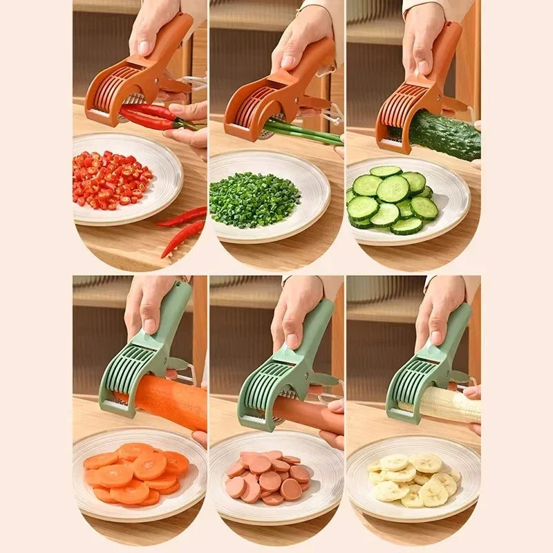 cortador multiusos para ensaladas con cuchillas intercambiables
